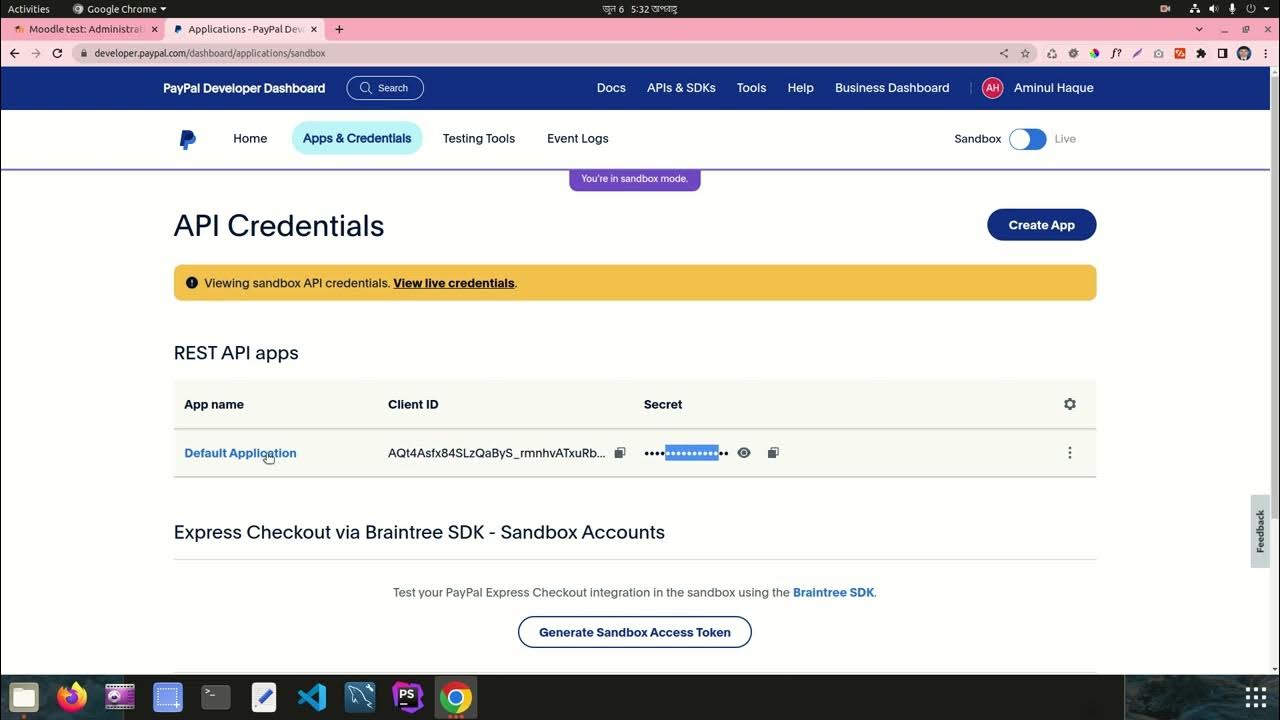 paypal sandbox account create secrete key id YouTube