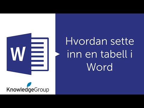 Video: Hvordan Sette Inn En Kolonne I En Tabell