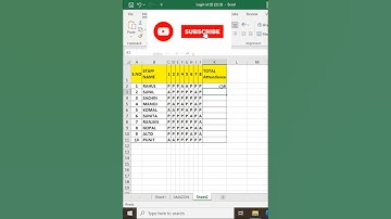 How to make Attendance Sheet in Ms Excel #shortsvideo #ytshortsindia