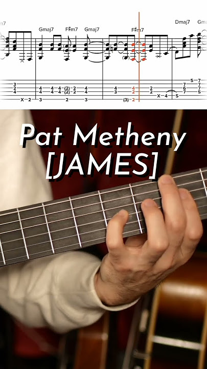 Pat Metheny [James] - solo guitar tab/chord melody - Cordoba Fusion Orchestra CE  Teardrop Burst