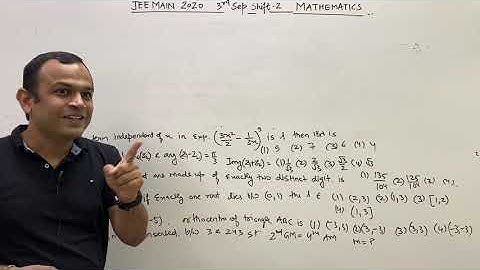 JEE MAIN 2020 3rd September SHIFT 2 Mathematics Solution
