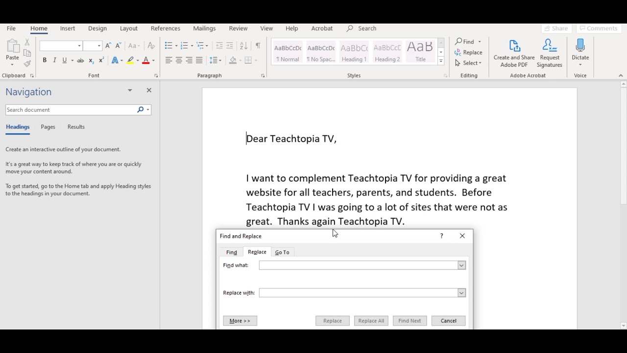 How To Use Find And Replace In Microsoft Word The Find And Replace