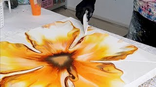 The Sunflower - MUST SEE / Acrylic Pour Painting Art