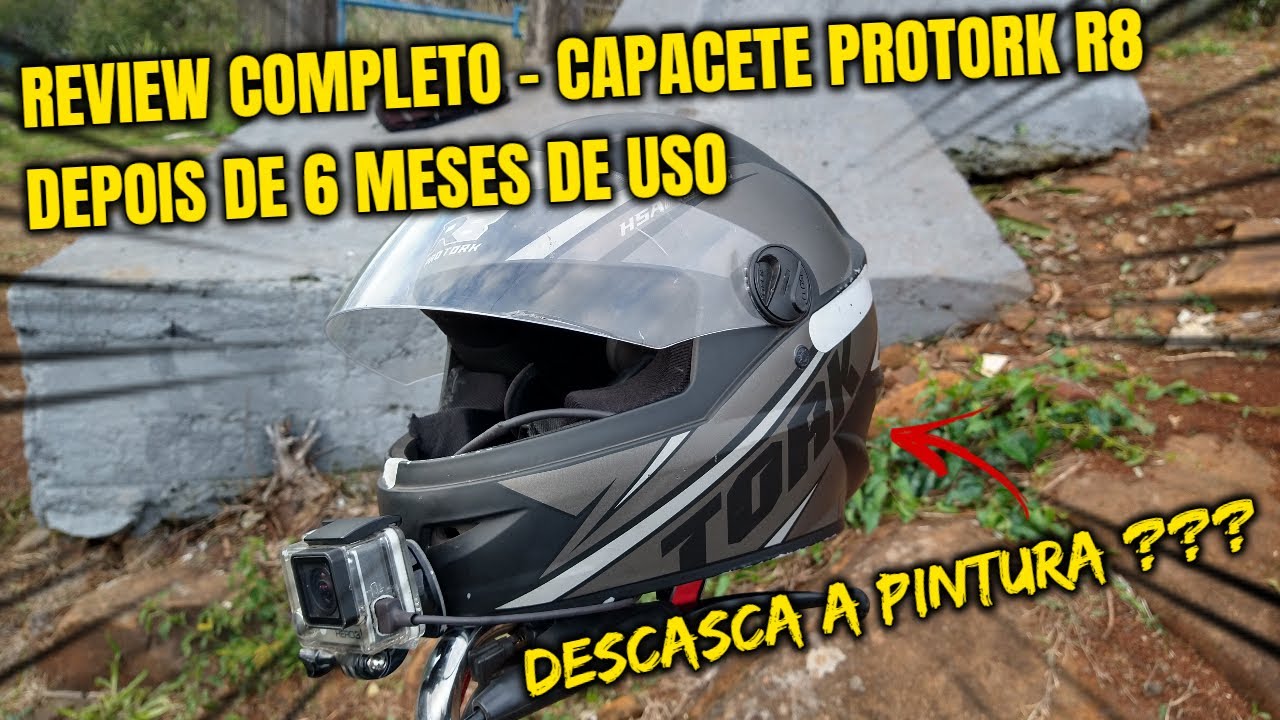 REVIEW DO CAPACETE PROTORK R8 APÓS 6 MESES DE USO - VALE A PENA? - DESCASCA A PINTURA?