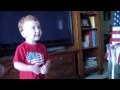 Cute kid proudly does funny version of the pledge of allegiance
