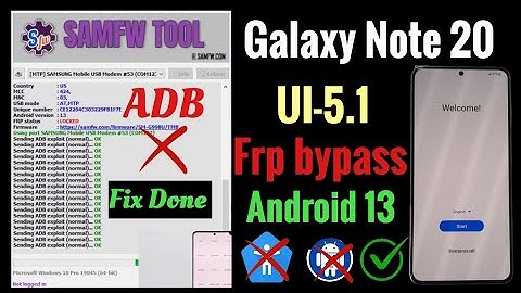 Galaxy Note 20, Note 20 Ultra, Frp Bypass ADB Failed Done // All Galaxy Android 13 ADB Fix, 100%