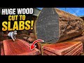 Huge Tree Trunk Cut Into Giant Wood Slabs | Amazing Sawmill Process