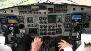 SAAB 340 Birmingham Landing Cockpit Footage