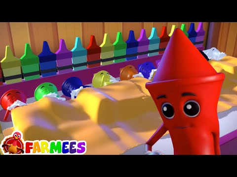 Crayons Ten In The Bed | Nursery Rhymes and Baby Song | Songs For Babies and Children