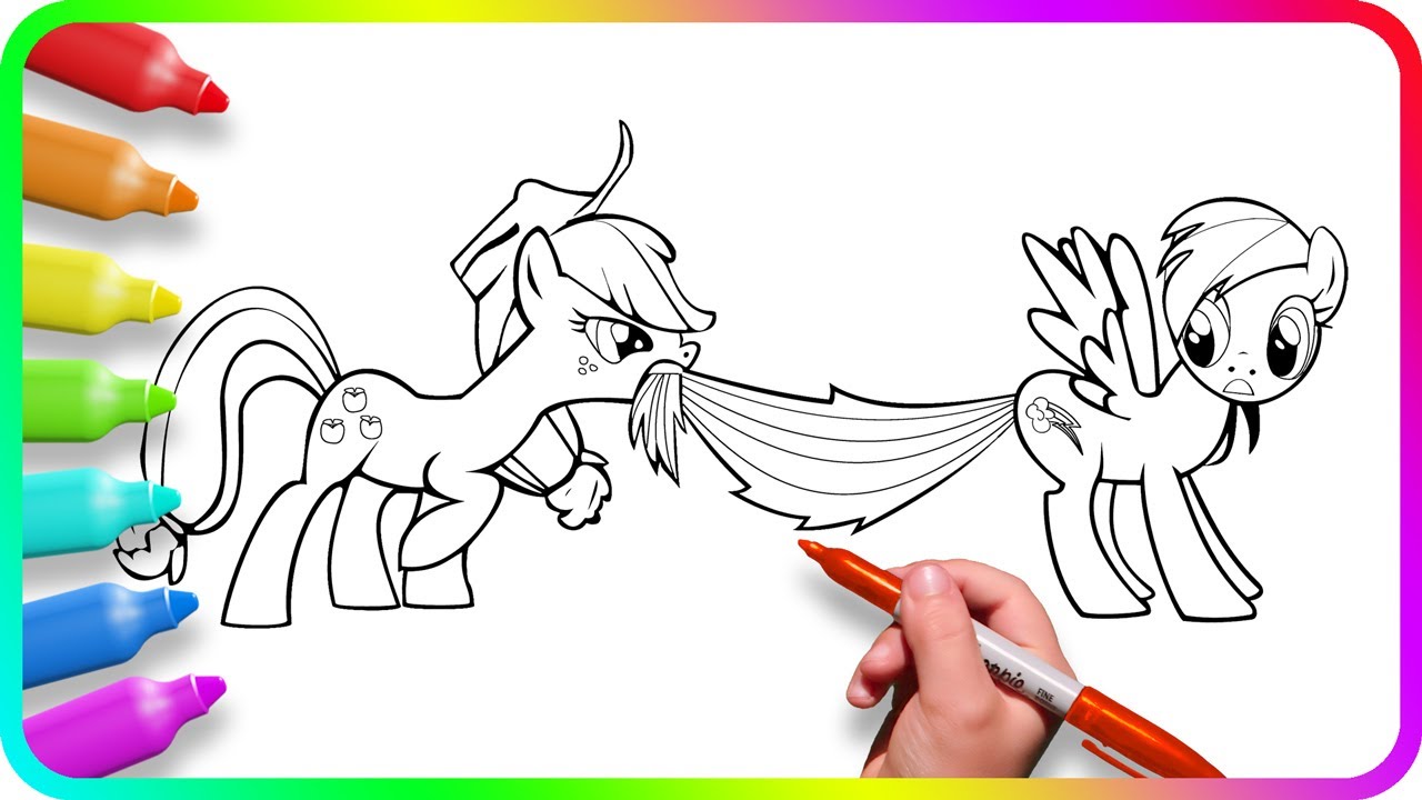 How to Draw RAINBOW DASH - My Little Pony Coloring Pages for Kids 