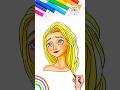 Drawing Disney Princesses | Draw Beautiful FROZEN Elsa Drawing 🌈👸🏼#disney #drawing #shorts