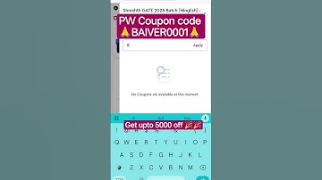 🎉 PW Shreshth Gate 2028 Batch Coupon code ll PW Gate Batch Coupon code ll PW Coupon code ll #gate