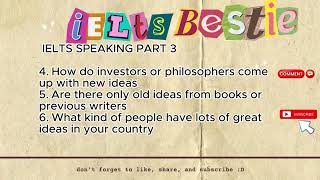 wow Real IELTS Speaking part 2 n 3 sep-dec 2023 DESCRIBE A PERSON WHO ALWAYS HAS INTERESTING IDEAS