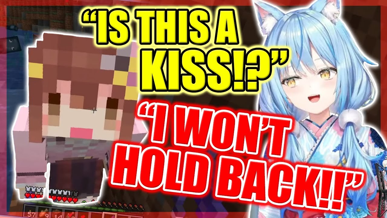 Lamy & Sora SUPER LOVEY DOVEY MOMENT!! Kissing in Minecraft TeeTee Moment 【ENG Sub Hololive】
