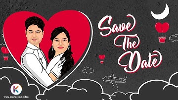 Caricature Wedding Invitation Video | Caricature Video Animation | Save the Date Video