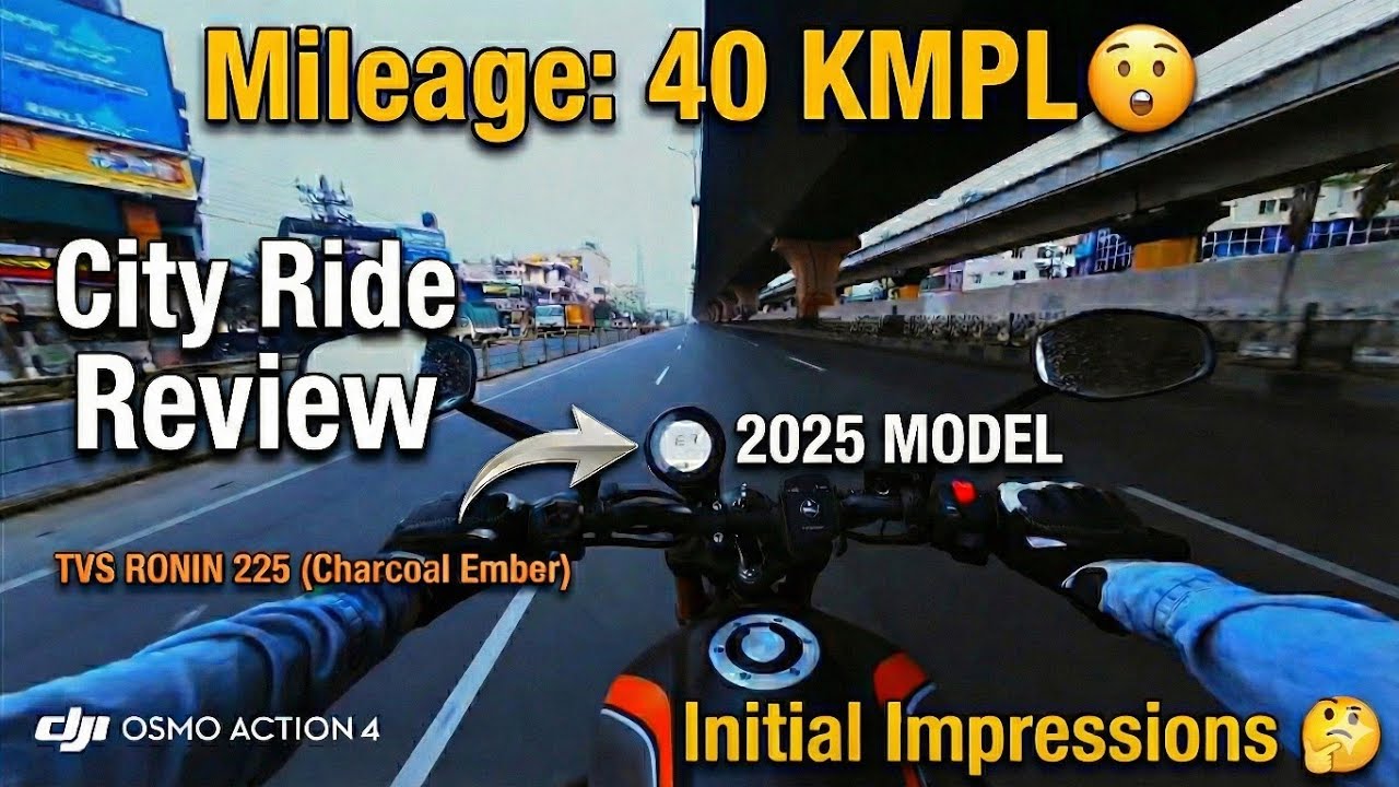 TVS Ronin 225 Charcoal Ember Review | Bangalore City Ride | 4K | Initial Impressions | Mileage Info 