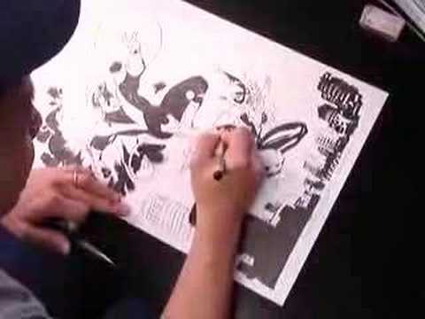 Jim Lee drawing Nightcrawler Harley Quinn X-Men part 4