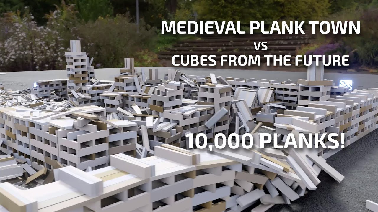 Medieval Plank Town vs Cubes from the Future