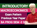 Introductory Macroeconomics Exam Pattern Previous Year Paper DU SOL BA Prog Semester -2