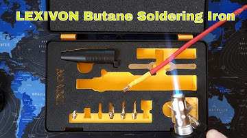 LEXIVON Butane Soldering Iron Multi-Purpose Kit Self-Igniting Adjustable Flame 7-Tip Set | Pro Grade