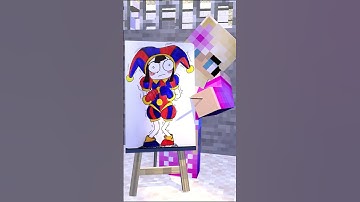 HELP Herobrine Draw Pomni VS Barbie VS Entity VS Notch (Bones - Imagine Dragons) #shorts #pomni