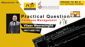 DBMS Question Session Task No 10 | 1st Year | Semester 01 | Java Institute | Vilaan Weerasinghe