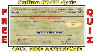 Free National Level Certificate || Free Online Quiz Certificate || PHYSICS QUIZ || #pcbeniwal