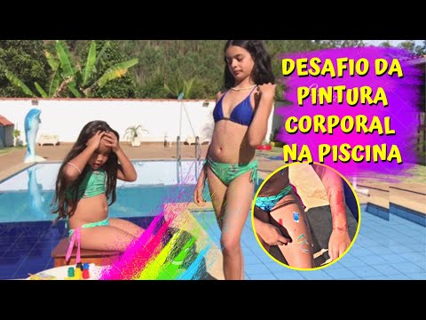 DESAFIO DA PISCINA // FIZEMOS UMA PINTURA CORPORAL SEM USAR AS MÃOS 💦