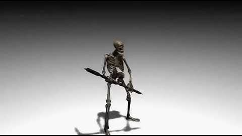 SKYRIM Skeleton 3D model Rigged + 85 animations (.c4d)