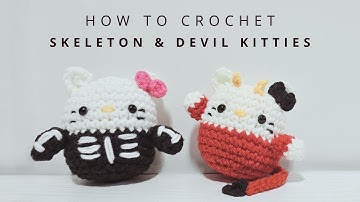 How To Crochet Halloween Hello Kitty ≽^• ˕ • ྀི≼ 🎃 Easy Free Pattern Tutorial For Beginners (PART 2)