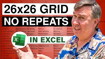 Excel - 26x26 Letter Grid & No Repeats-Both Ways?: Episode 1700
