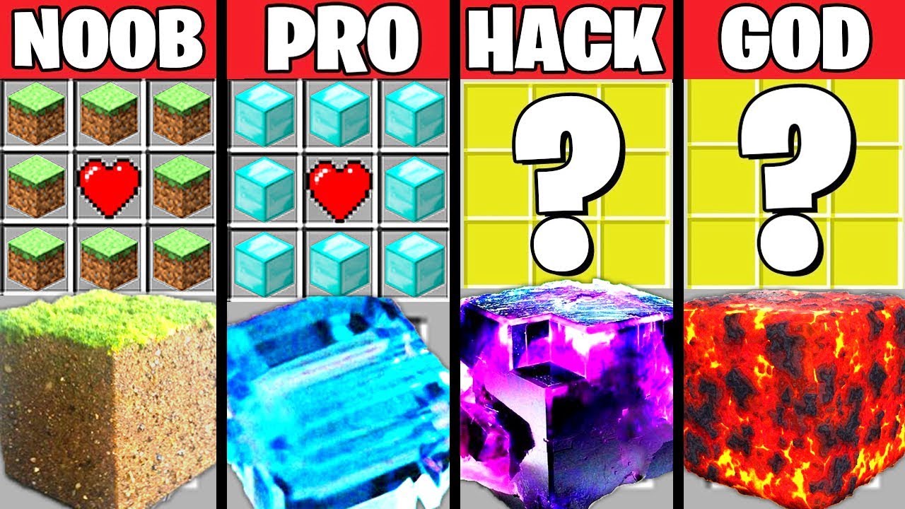 Minecraft Battle: REAL LIFE BLOCKS CRAFTING CHALLENGE - NOOB vs PRO vs ...