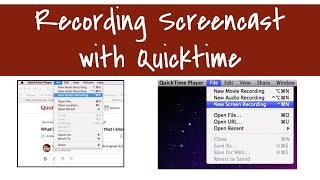 How to create a screencast using Quicktime