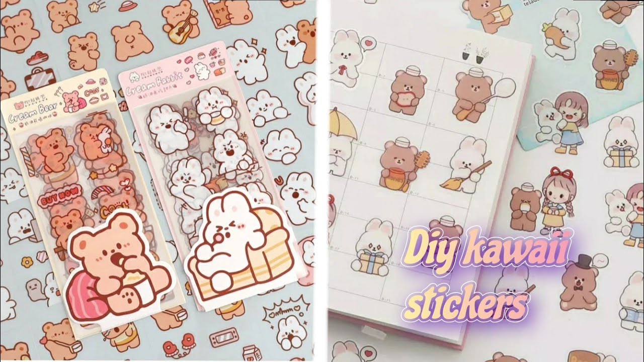 How to make kawaii stickers at home 😍| diy kawaii stickers | diy craft ...