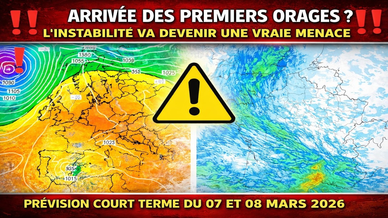 L'INSTABILITE VA DEVENIR UNE VRAIE MENACE,ARRIVEE DES PREMIERS ORAGES ? METEO 07 ET 08 MARS 2026
