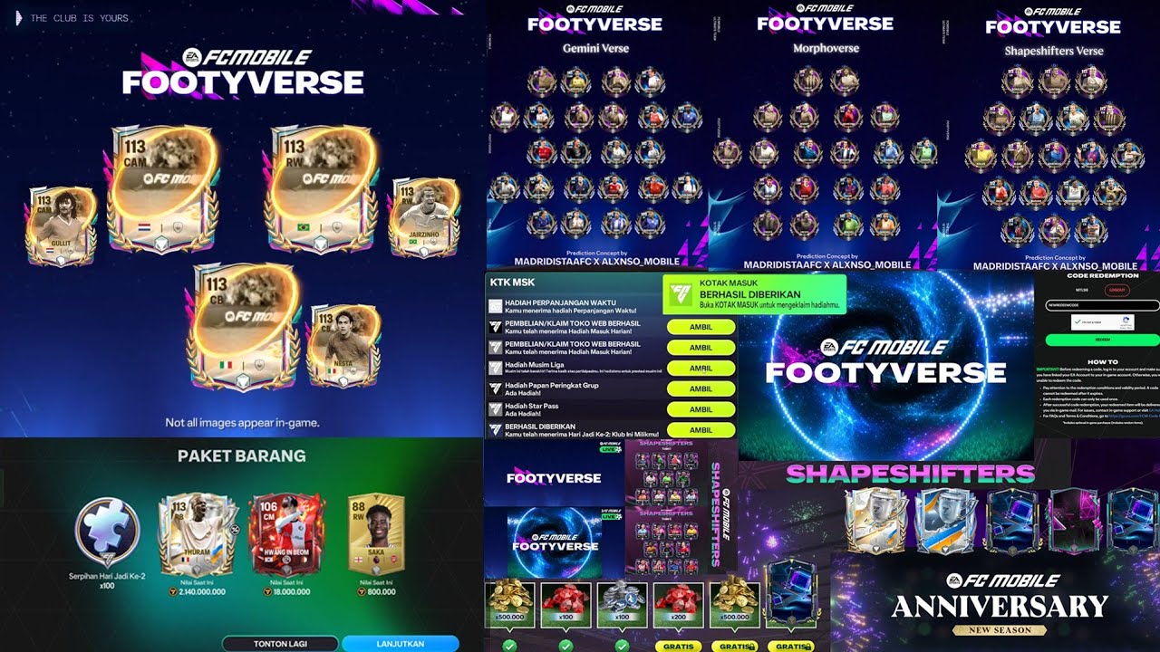 BOCORAN PEMAIN BARU EVENT FOOTYVERSE ADA R9 & GULLIT? KODE REDEEM BARU ...
