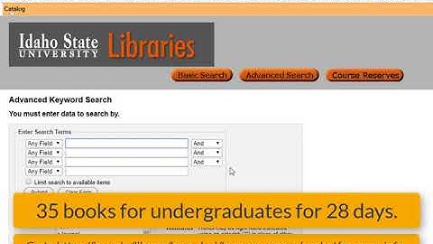 Library catalog Basics