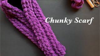 Hand-knitted, Crossover Chunky Knit Scarf Chunky Knit Scarf - Oversized Winter Scarf - Bulky Hand  main image 2