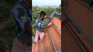 Southindian roof tile installation/ truss വർക്ക് ചെയ്ത് മണ്ണോടും സീലിങ് ഓടും വിരിച്ചപ്പോൾ!!