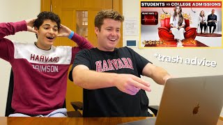 Harvard Students React to the WORST COLLEGE Admissions Advice EVER