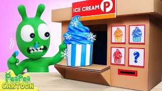 Pea Pea Selling Ice Cream Shop  Kid Learning  PeaPea Cartoon