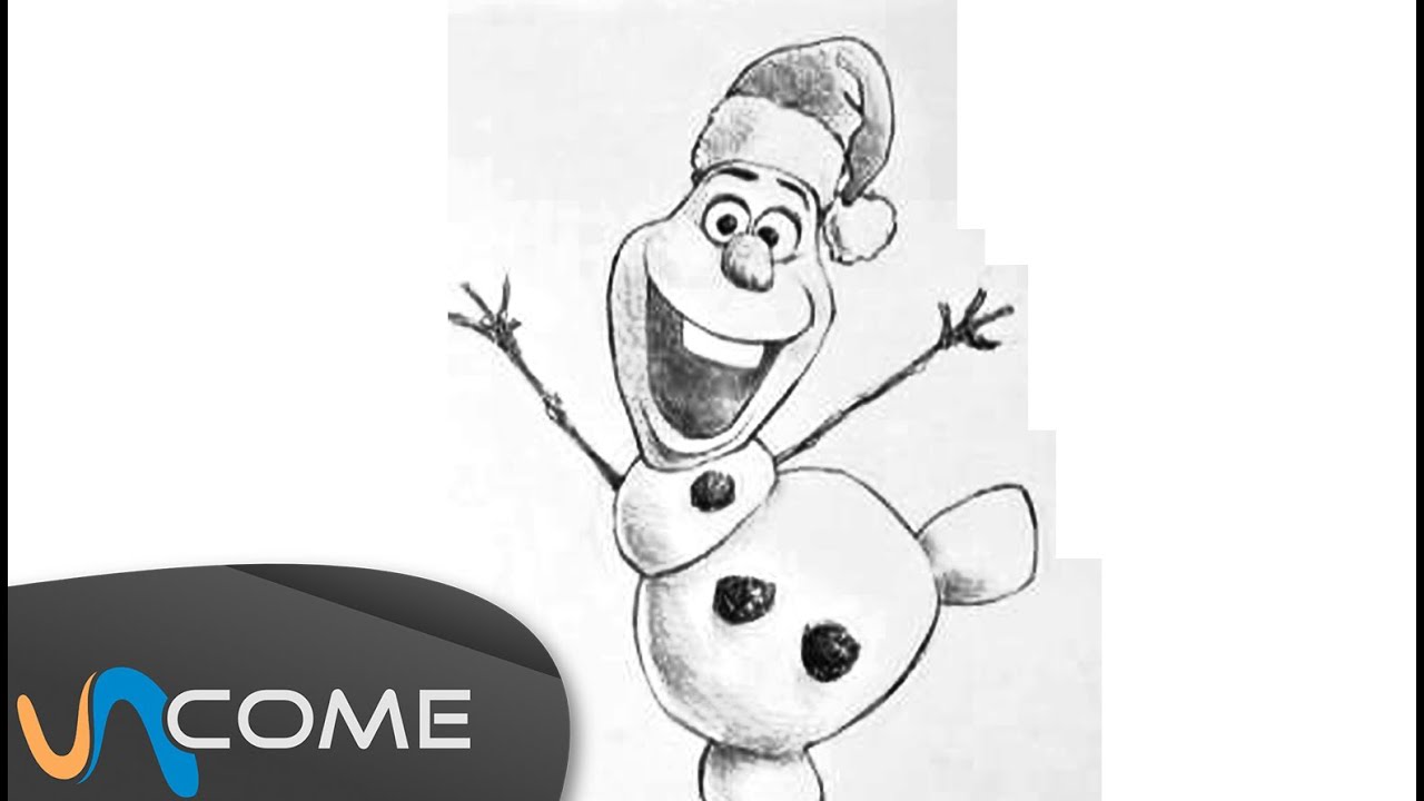 e disegnare il pupazzo di neve di Frozen vestito per Natale