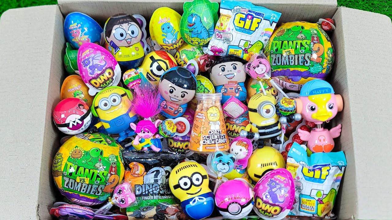Satisfying Unpacking A Lot's Of Surprise Ball, Dinosaur Egg, Blind Bag, Rainbow Lollipop | ASMR