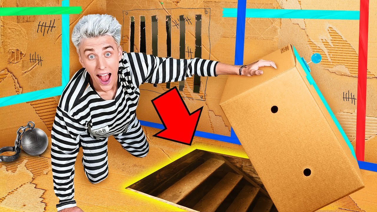 BOX FORT PRISON ESCAPE Challenge **3 part** YouTube