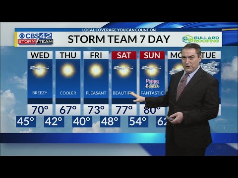 March 26th CBS 42 News at 4 pm Weather Update