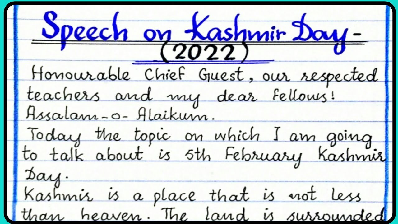 speech in english on kashmir day