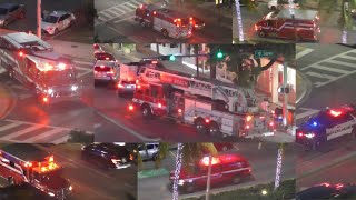 Multiple units responding to an emergancy in Miami Beach
