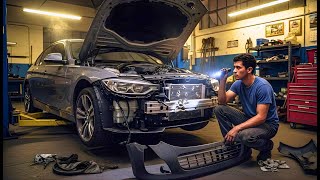 El joven mecánico arregló el coche más dañado del taller — Entonces, lo arreglo días
