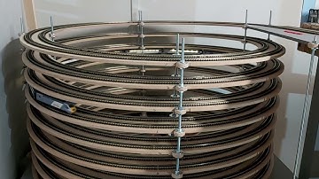 The first train up one helix and down the other.