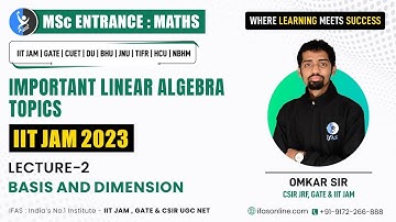 𝐁𝐚𝐬𝐢𝐬 𝐀𝐧𝐝 𝐃𝐢𝐦𝐞𝐧𝐬𝐢𝐨𝐧 | 𝐋 -𝟐 | 𝐈𝐈𝐓 𝐉𝐀𝐌 𝐌𝐚𝐭𝐡𝐞𝐦𝐚𝐭𝐢𝐜𝐬 | 𝐈𝐅𝐀𝐒